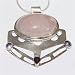 Rose Quartz Pendant with Chain Sterling Silver Jewelry 2 inches (pndt202)