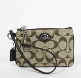 Coach Sutton Signature Small Wristlet Khaki