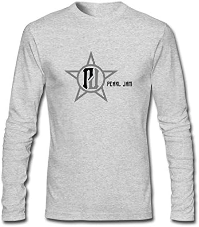 Pearl Jam PJ Star Logo Mens Long Sleeves T Shirts Gray XXL