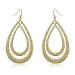 14k Yellow Gold Plated Double Woven Teardrop Dangle Earrings