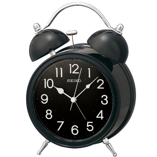 SEIKO CLOCK (セイコークロック) 目覚し時計 アナログ ツインベル スヌーズ機能付 KR875K 黒塗装