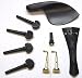 Hand Carved Ebony Violin Parts (Pegs, Chinrest, Tailpiece, Endpin, Clamps)