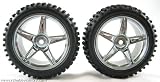 06026 CHROME 1/10 SCALE RC BUGGY REAR WHEEL COMPLETE X2