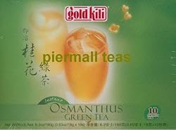 Gold Kili - Sweet Instant Osmanthus (Laurel flower) Green Tea - 10 Saccets (6.3 Oz)