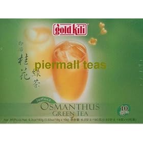 Gold Kili - Sweet Instant Osmanthus (Laurel flower) Green Tea - 10 Saccets (6.3 Oz)