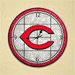 Cincinnati Reds MLB Art Glass Clock
