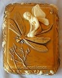 Art Nouveau FAIRY RIDING DRAGONFLY JEWELRY TRINKET BOX 3D Figurine Faeries