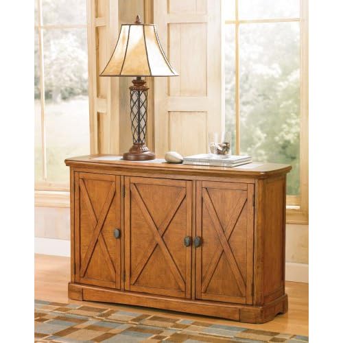 Plank Park Sofa Table w/ Doors By Ashley Furniture