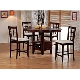 5pc Sunburst Counter Height Dining Pub Table Bar Stool Set by visiondecor Furniture
