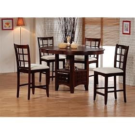 5pc Sunburst Counter Height Dining Pub Table Bar Stool Set by visiondecor Furniture