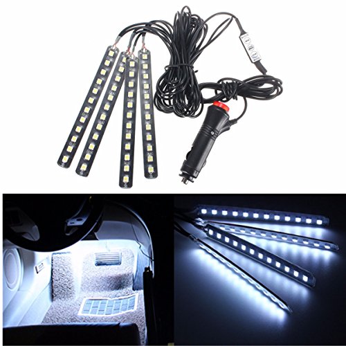 AUDEW 4Piece Car Atmosphere light , LED Car Interior Light Underdash