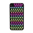 Gekiten Softbank iPhone 4 Heart Rainbow Black 【アイフォン 4 ハート レインボー ケース】 ブラック 黒 CPCIH4-HeartRainbow-BK
