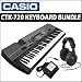 Casio CTK-720 61-Key Portable Keyboard with Power Supply and Headphones