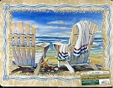 Placemats ~ Beach Scene ~ set of 4 corkboard 11.5 x 15 inch placemats ~ code 273