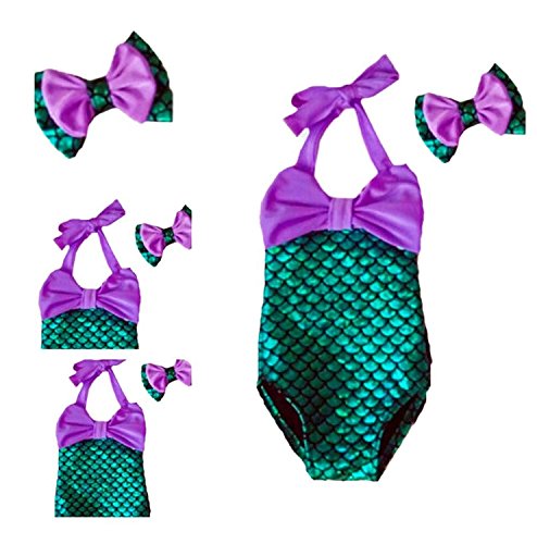 Girls Lovely Mermaid Swimmable Swimming Princess Costume Kids Swimsuit