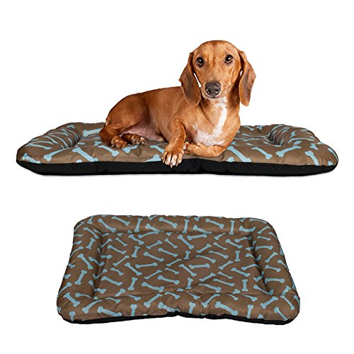 Dog Crate Pad Bolster Bed Pet Mat Waterproof Bone Pattern Dog