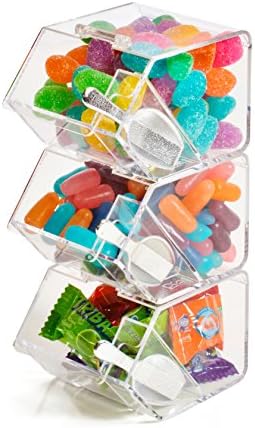 The Chocolate Bar - Mini Triple Decker Candy Bins and Scoop favors Filled with Candy (candy included)