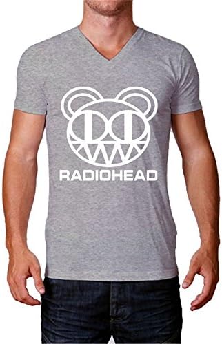 JYTees Radiohead Deep Heather Mens V Neck T Shirt Cotton Short Sleeve A0285