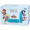 Console Wii bleue jeu Mario Sonic aux JO de Londres 2012 1 T�l�commande Wii Plus bleue 1 Nunchuk bleue Zumba Fitness : Join the Party