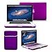 Macbook Pro 13 Case, GMYLE 4 in 1 Deep Purple Frosted Hard Case - Sleeve Bag and Keyboard Cover - Clear Screen Protector - (not fit for 13 Macbook Pro with Retina display)