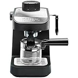 KRUPS XP1020 Steam Espresso Machine with Glass Carafe, 4-Cup, Black
