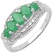 0.90 Carat Genuine Emerald Sterling Silver Ring