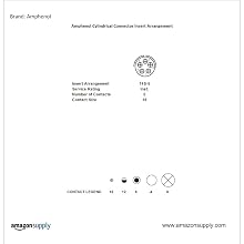 Amphenol Industrial MS3102E14S-5P Circular Connector Pin, Environmental Resisting, Threaded Coupling, Solder Termination, Box Mounting Receptacle, 14S-5 Insert Arrangement, 14S Shell Size, 5 Contacts