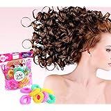 6pcs Magic Doughnut Donut Sticks Rollers Circle Spiral Plastic Hair Curly Curler Curl Roll Ringlets Wave Hairdressing Care Hairstyle Maker Styling Tool DIY Salon Accessory