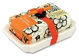Michel Design Works Orange Blossom Single Soap Bar On Ceramic Tray, 7-Ounce Packages