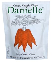 Danielle Crispy Veggie Chips, Spicy Carrot, 2-Ounce Bags (Pack of 12)
