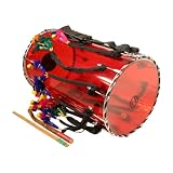 Dhol Drum, Acrylic, Red