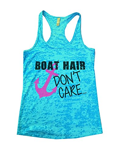 Womens Burnout Boat Hair Dont Care Work Out Tanktop Summer Lake Tank Top