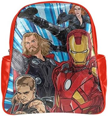 2buymore Custom School Bag Backpack Avengers Spiderman Incredible Hulk Multi Pockets Backpacks PU Leather 20.1 Oz