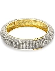 Shery Shabani "Red Carpet" Large Diamond Gold and Silver Bangle Bracelet