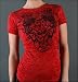 Sinful Clothing - Swirly Burnout Baby Tee in Red
