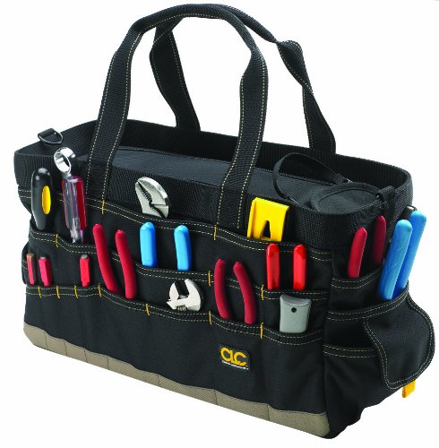 Custom Leathercraft 1115 Double-Zipper Tote Bag, 50-Pocket