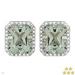 LEZORO Stunning Earrings With 11.05ctw Precious Stones - Genuine Clean Diamonds and Amethysts Beautifully Crafted in 14K White Gold. Total item weight 8.0g Length 14.5mm