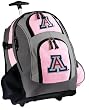 University of Arizona Rolling Backpack Deluxe Pink Arizona Wildcats - Backpacks Bags with Wheels or School Trolley Carry-On Bags - Unique Wheeled Gifts for Girls Ladies- CUTE!