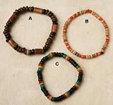 Wood and Coconut Shell Stretch Bracelets