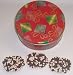 Scott's Cakes 1 lb. Milk Chocolate Covered Pretzel with Chocolate Chips & White Chocolate Chips in a Christmas Present Tin