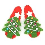クリスマスツリー型　ヘアクリップ　 ベビー　子供用ヘアピン　レッド+グリーン　2個セットヘアアクセサリー