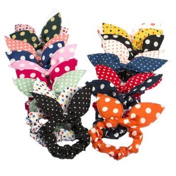 CINRAÂ® 20pcs Rabbit Ears Hair bands Rubber Band Hair Rope Headdress Hair Jewelry Hair Ring Headwear Hair Circle Hair Tie Female Women Girls Hair Accessories color randomly