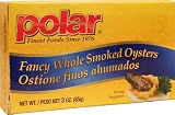 MW Polar Fancy Whole Smoked Oysters Cocktail, 3-Ounce Packages (Pack of 24)