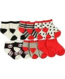 Rampage "Panda Pack" 6-Pack Quarter Crew Socks (Sizes 0M - 24M)