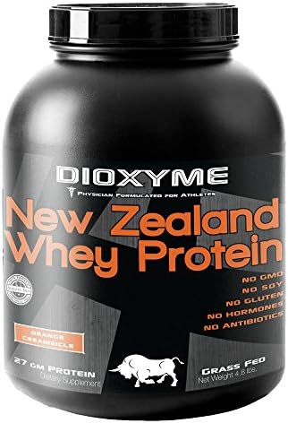 Dioxyme 100% New Zealand Grass Fed Whey Protein Powder, Organic Whey Protein Isolate &amp; Concentrate, Doctor Formulated No Gluten, Non-GMO (Orange Creamsicle, 4.8 pound)