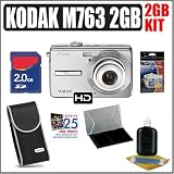 Kodak EasyShare M763 7.2MP Digital Camera (Silver) + 2GB Accessory Kit