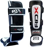 RDX Leather Shin instep pad MMA leg guards Muay Thai