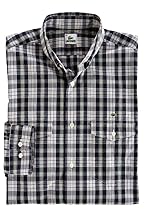 Long Sleeve Plaid Poplin with Double Pockets
