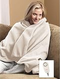 Sunbeam Royal Cuddle Up Seashell Fleece Electric Heated Warming Throw Blanket