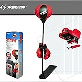 Childrens Kids Adjustable Free Standing Boxing Punch Ball Bag with Gloves Mitts and Pump 80 - 120CM